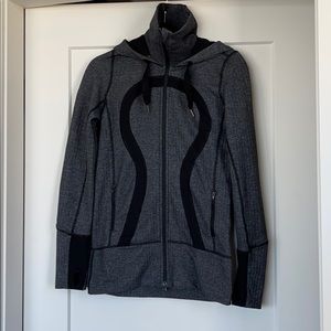 Lululemon Stride Jacket Black Herringbone Sz 6